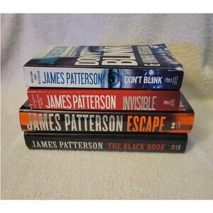 James Patterson Thrill Fiction 4 book lot Invisible Dont Blink Black Book Escape